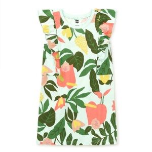 Tea Collection Sleeveless Ruffle A-Line Dress in Tropical Floral NWT 3-6 Months